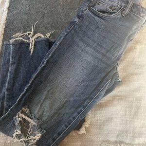 KUT FROM THE KLOTH JEANS FRAYED DISTRESSED Ankle Straight Leg Size 2